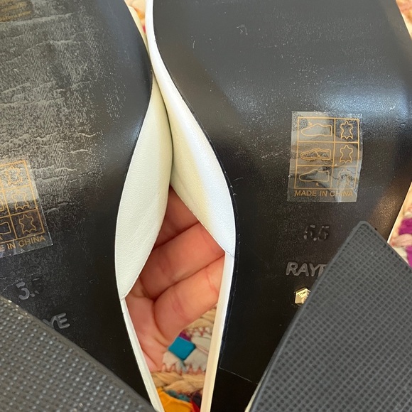 NWT RAYE White Mules Slide Heels - Picture 5 of 6